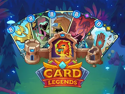 Card Legends - Game Logo & UI card art card game card illustration cards cards design game art game card design game cards game design game elements game ui game ui ux games gaming logo ui uiux