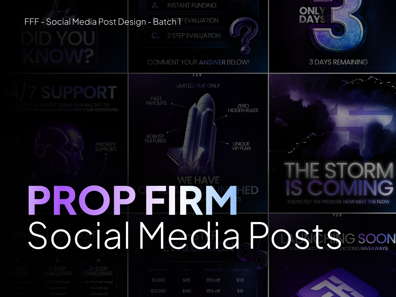 Social Media Posts for Prop Firm - Proprietary Trading Firm banner design firm graphic design instaram post photoshop post design poster posts prop prop firm prop firm design prop firm post prop firm poster proprietary firm proprietary trading firm social media post