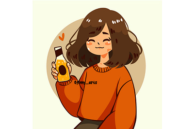 Illustration of a Cheerful Woman Holding Bottle Beer alcohol bar beer beverage bottle brewery cartoon celebration cheers chopp cold delicious drink event foam glass liquid liquidity mug vintage