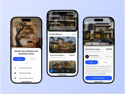 Modern Real Estate Mobile App UI Design animation apartment app design app interface branding dream home elite apartment house rent logo mobile app nft app property rea state app real estate agenc real state app design real state ui real state ui design rental app ui uiux