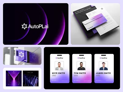 AutoPLai - AI logo and Brand Identity abstract logo ai ai brand identity ai logo brand designer branding logo logo design logo designer logo mark logotype print saas logo startup logo tech logo typography