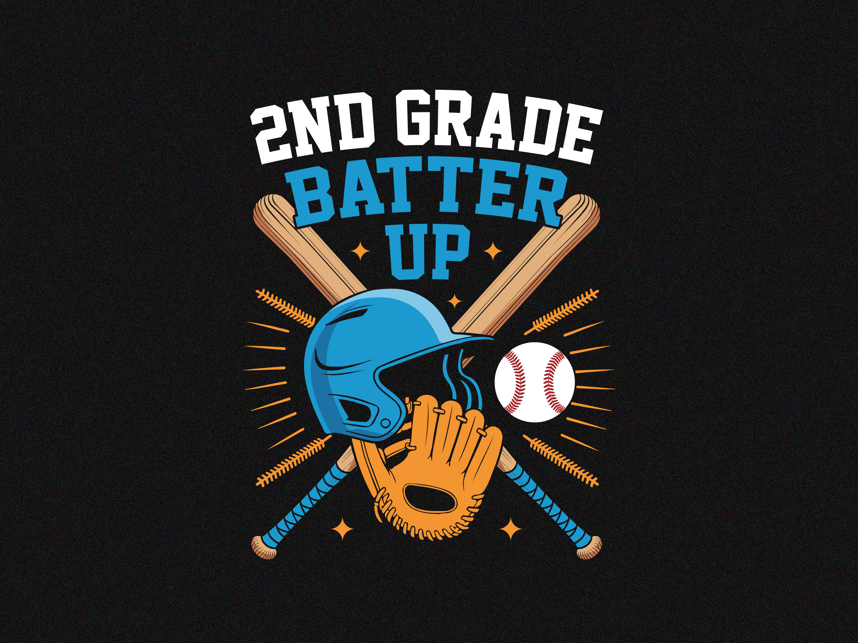 2nd Grade Baseball Batter Up Back To School T-Shirt Design 2nd grade shirt back to school baseball bat baseball boy baseball glove baseball helmet baseball team batter up batter up shirt boys sports tee classroom sports elementary sports graphic design kids baseball little league school event shirt school sports second grade t shirt design youth baseball