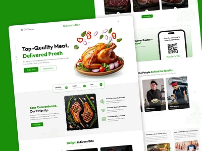 Fresh Meat Delivery Website UI branding graphic design logo ui uiux web design
