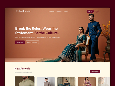 UrbanKarma – Luxury Fashion UI/UX branding ecommerce graphic design logo ui website design