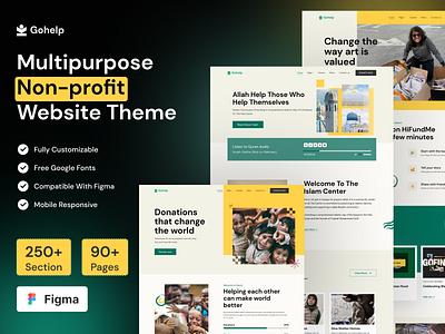 Multi-Purpose Non-Profit Website Theme figma figma design non profit theme ui ui design uihut website website design