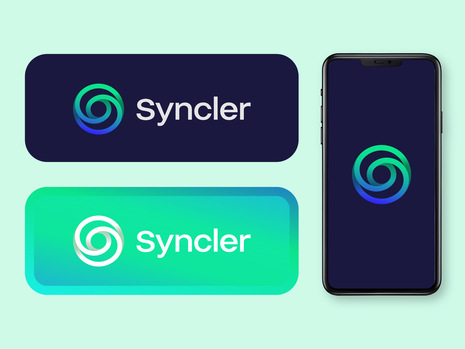 Syncler - Smart Circular Sync logo design app icon automation branding circular cloud logo digital dynamic logo futuristic gradient logos loop minimalist modern s s letter logo smart logo sync syncly tech logo visual identity
