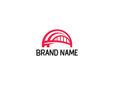 Minimalist bridge logo bridge logo market minimalist modern pull red restaurant serious shop simple sport travel