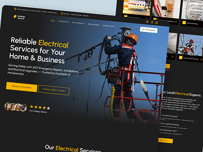 WattEdge Solutions — Electrical Services Homepage bluecollar electrical electricalservice landingpage ui uidesign uiux webdesign website websitedesign