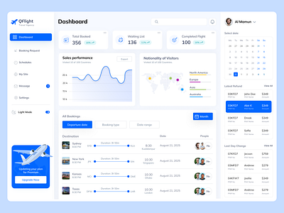 Flight Agent Dashboard ✈️ admin agent management clean dashboard flight flight booking flight management minimal design portal product design saas dashboard saas ui travel agent travel booking ui web app