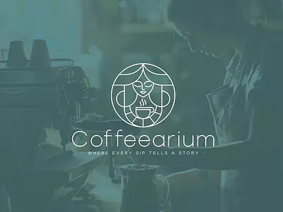 Coffeearium: Abstract Feminine Line Art Coffee Logo brand identity branding design design logo flat graphic design icon illustration line art logo logo design logos logotype minimal minimal logo modern modern logo timeless unique