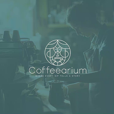 Coffeearium: Abstract Feminine Line Art Coffee Logo brand identity branding design design logo flat graphic design icon illustration line art logo logo design logos logotype minimal minimal logo modern modern logo timeless unique