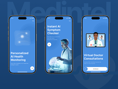 Medintel Mobile App aihealthcare appdesign behance digitalhealth dribbble futuristicdesign healthtech medintel mobileappdesign uidesign uiux