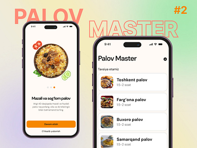Palov Master Ilovasi - Mobile #2 app appdeesign clean ui design figma graphic design mobiledesign productdesign ui uidesign uxui