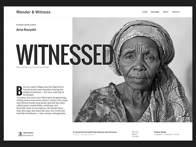 Wander & Witness - Type layout & AI-generated imagery ai ai imagery typography ui ui design