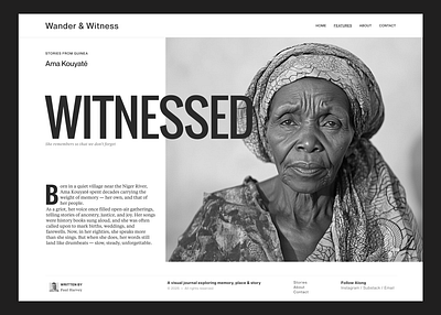 Wander & Witness - Type layout & AI-generated imagery ai ai imagery typography ui ui design
