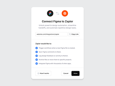 Figma to Zapier Integration - Designed with MadeinFigma apis apps connect design design system figma integration made in figma madeinfigma ui ui design ui designer ui kit untitled untitled ui untitledui ux ux design web design zapier