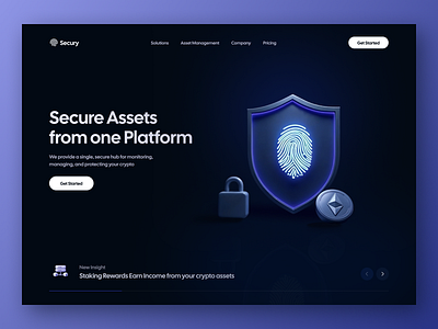 Crypto Asset Management 3D Website 3d art crypto homepage landing landing page web design web3 website