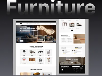 Furniture Website Design🛋️✨ design e commerce furniture landing page modern design ui uiux ux website