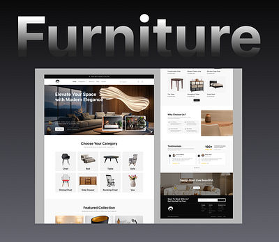 Furniture Website Design🛋️✨ design e commerce furniture landing page modern design ui uiux ux website
