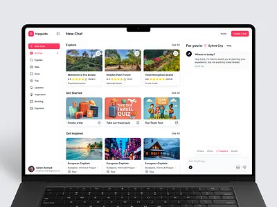 AI Travel Planning and Booking Web App ai designer ai tool ai travel plan ai travel web app booking freelancedesigner hotel booking ai travel ai uisaleh visual designer web app web ui