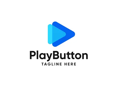 Play Button Logo blue branding button elegant icon identity logo play simple trend unique