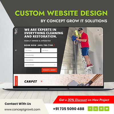 Ninja Restores Landing Website Design branding graphic design illustration logo ui ux vector