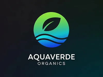 AquaVerde Organics | Logo for a Natural Food Brand branding creative eco graphic design green icon illustration leaf logo logo design logodesign logoinspiration minimalist natural organic vector water