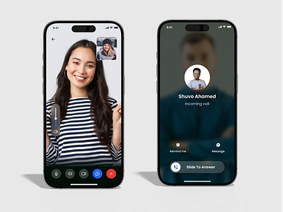 Seamless video call & incoming call UI! Clean, modern, and us mobile ui ux