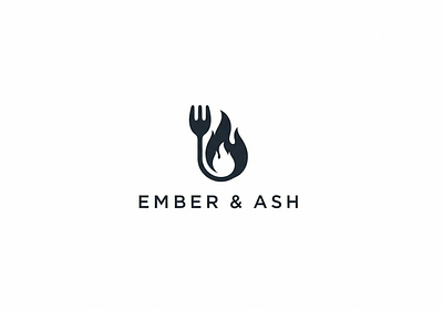Ember & Ash - Grill House Logo Concept branding creative fire food graphic design grill icon illustration logo logo design logodesign logoinspiration minimalist restaurant