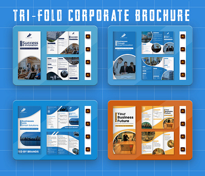 Modern Business Tri-Fold Brochure brochure mockup