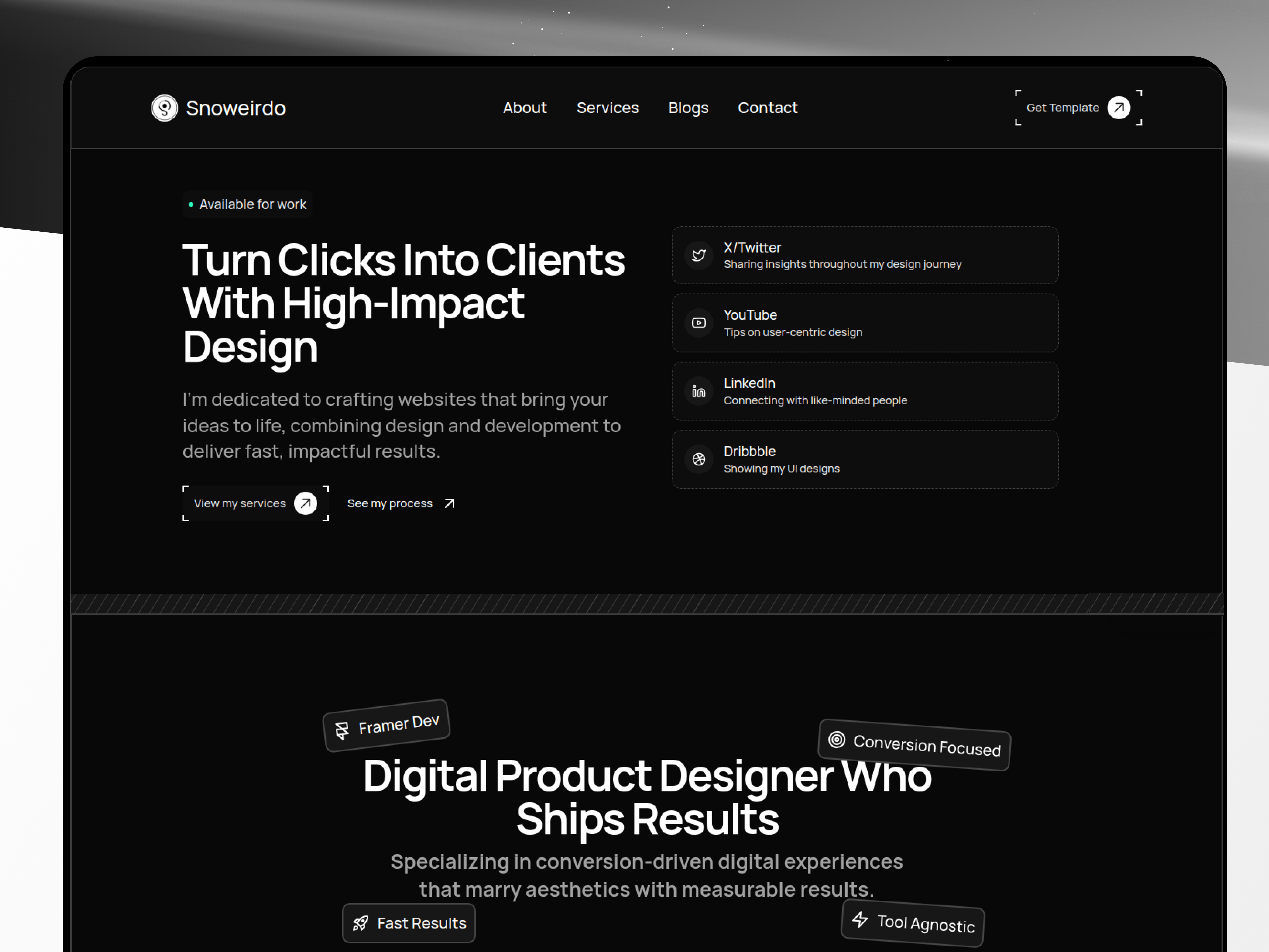 Example of Landing Page Website Design In Framer