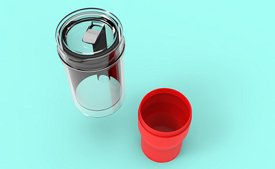 Botttle with Straw Rendering 3d animation blender branding graphic design logo motion graphics solidworks ui