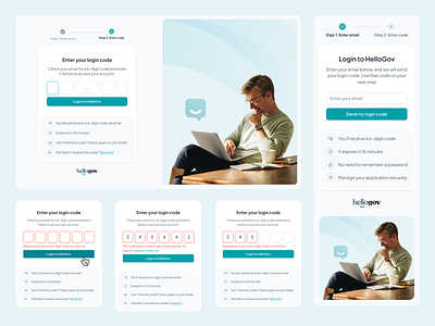 HelloGov Login Flows & Real-world UX create account email ux error error state error states form government hellogov incorrect passpord log out login login flow login page onboarding one time code one time password otp sign up page ux error wrong password