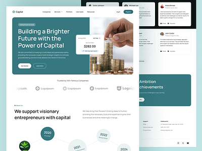 Premium Capital & Investment Landing Page Design asset management site design capital fund landing page capital landing page clean financial web design figma capital layout financial advisor landing fintech conversion page fintech landing page design framer finance site investment firm website investment strategy layout mobile capital website money management web ui portfolio investment site private equity web ui professional fund site responsive investment landing secure investor platform startup funding website wealth management homepage