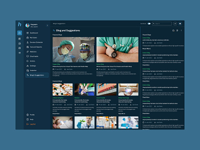 Blog Page Design blog blog page clean dashboard dashboard design design doctor medical platform minimal nurse platform design ui ui design web app website