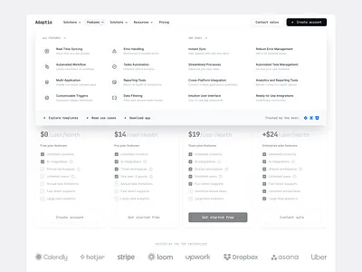Feature Dropdown dropdown feature design landing landing page nav nav bar navigation bar page ui design web design website website design