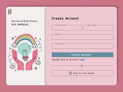 Login UI for a Fictional App figma signup page ui ux