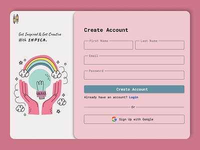 Login UI for a Fictional App figma signup page ui ux