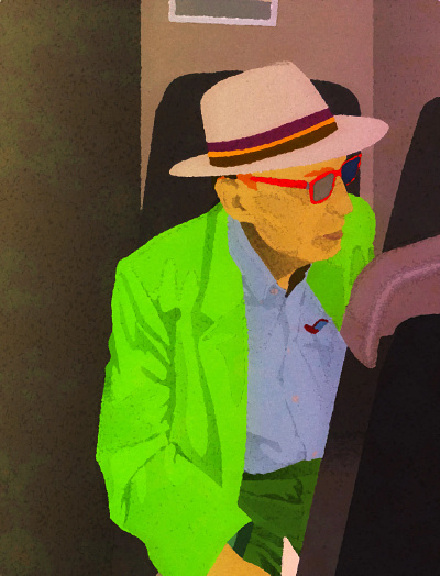 Travelin' Man... dapper gent doodle illustration noise shunte88 train travel travelin man vector
