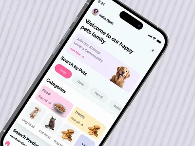 🐶Pet Care App UI Design – Seamless Shopping for Animal Lovers app application design branding clean dark ui design design services illustration logo ui
