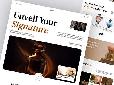 Luxurious Perfume Website UI Design app application design branding clean dark ui design design services illustration logo ui