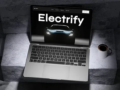 Animated EV Landing Page Design 3d animation app application design branding clean dark ui design design services graphic design illustration logo motion graphics ui