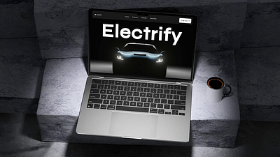 Animated EV Landing Page Design 3d animation app application design branding clean dark ui design design services graphic design illustration logo motion graphics ui