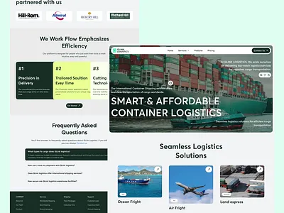 Qlink Logistics - Landing Page animation app branding darktheme design graphic design illustration landing page layout logistics logo microinteraction morden motion graphics uidesign uiux uxdesign web design webdesign website