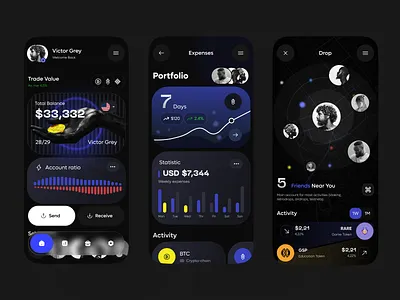 Crypto Social Wallet android android app app app design application concept crypto crypto app crypto wallet graphic design ios ios app ios design mobile mobile app ui ux