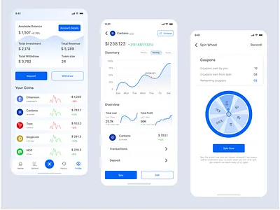 Investing SaaS UI/UX Design app design app ui bitcoin branding dashboard dollar investing app investment mobile app saas trading ui uiux ux