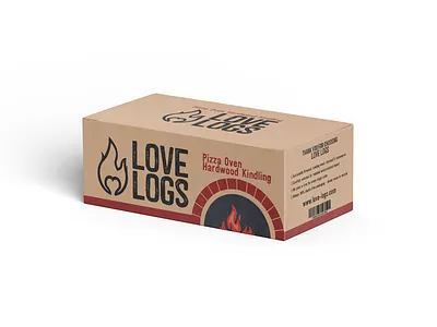 🔥 Love Logs – Pizza Oven Hardwood Kindling Packaging Design packaging design print
