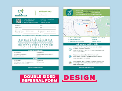 Double sided referral pad design branding graphic design logo