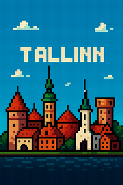 Pixel Tallinn 2d art building design estonia eu graphic design illustration landmark pixel art pixel drawing pixel tallinn tallinn