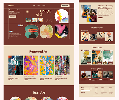 Uniqe Art Design Landing Page aestheticdesign artdesign boldtypography colorfului conceptdesign creativedesign creativedirection designinspiration designtrends dribbbleshots illustrationdesign landingpage minimaldesign moderndesign portfoliodesign uiux userinterface visualdesign visualstorytelling webdesign